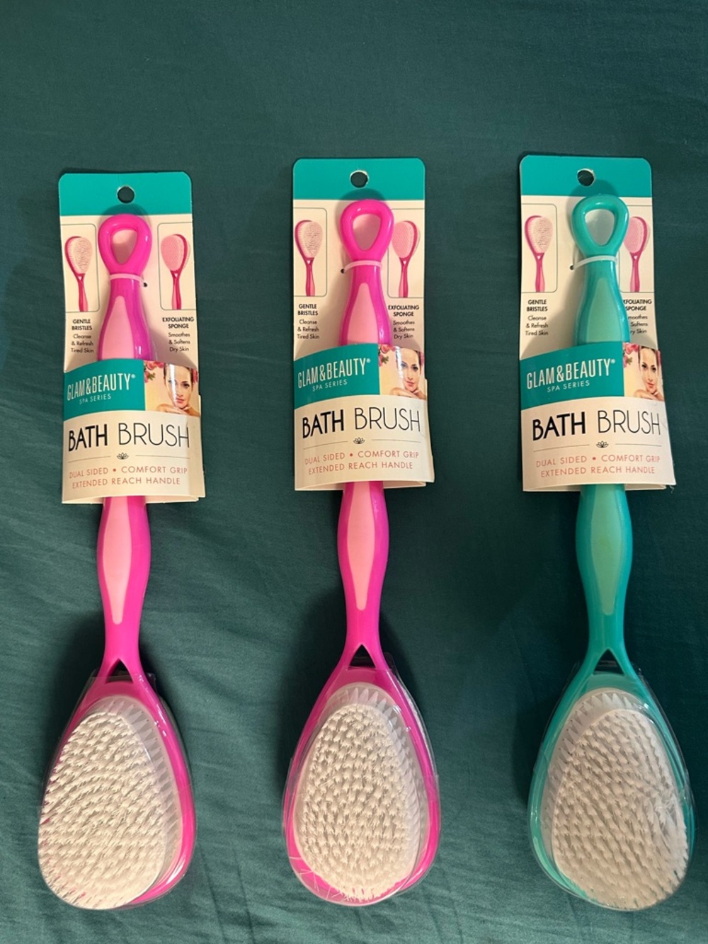 Glam & Beauty Bath Brush - Pink and Teal